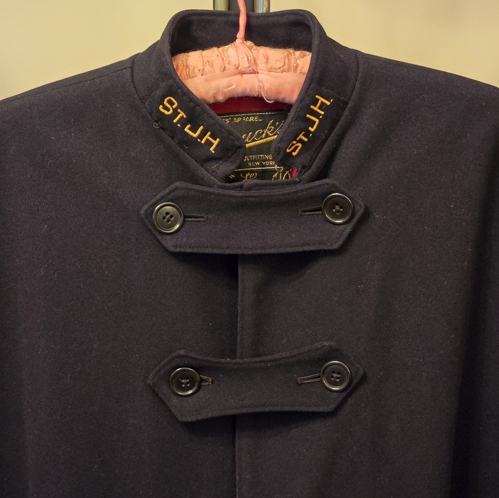 Vintage WWII Brucks Wool Nurses Cape ST.J.H. Monogrammed